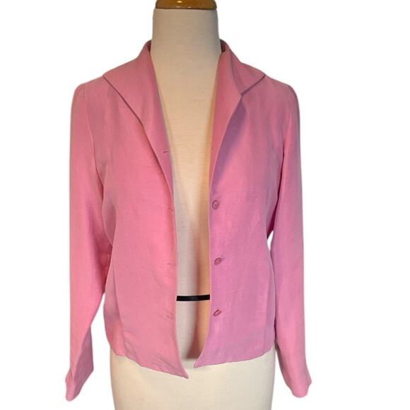 Eileen Fisher Lavender Purple Blazer Button Soft Top 100% Silk Size PP 0-2 - Picture 6 of 13